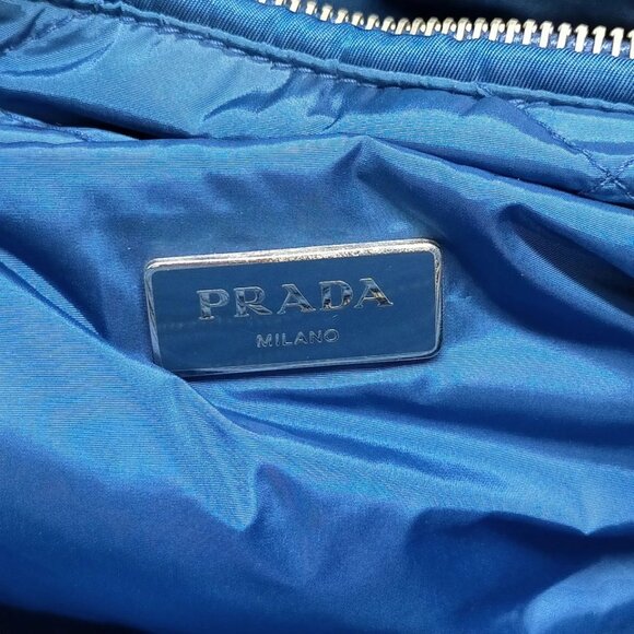 Prada Hand Bag Navy Blue Nylon 643-081325 - Picture 13 of 14
